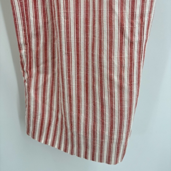 Marine Layer Wide Leg Cropped Jumpsuit Red Ivory Striped Size Small - Picture 8 of 10
